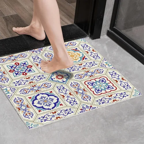 Vista 2 de Tapete de ducha antideslizante de 20 x 20 pulgadas, esponja de PVC para masaje, segura, antideslizante, cuadrado, tapete de baño de ducha suave