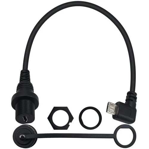 Vista 7 de Duttek Cable de montaje en panel micro USB, ángulo izquierdo, extensión de montaje micro USB de 90 grados, cable de descarga macho a hembra
