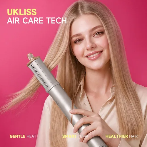 Vista 4 de UKLISS Estilizador de aire y sistema de secado de alta velocidad 8 en 1, multiestilizador de cabello plegable de 110,000 RPM con rizador
