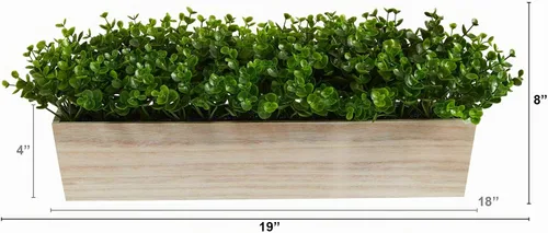 Vista 2 de Planta artificial de eucalipto de 19 pulgadas en maceta decorativa