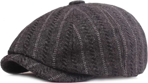 Vista 16 de Reyox Gorra unisex de algodón Newsboy 8 Panel Sombrero Cabbie Flat Cap Púrpura (Plaid Purple)