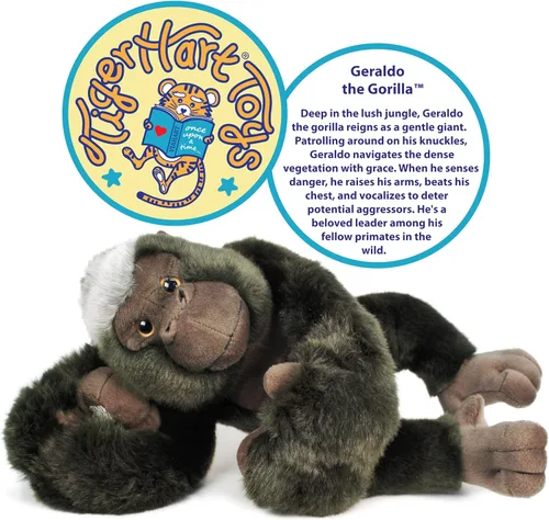Vista 2 de TigerHart Geraldo The Gorilla - Mono de peluche de 14 pulgadas (con brazos colgantes extendidos)