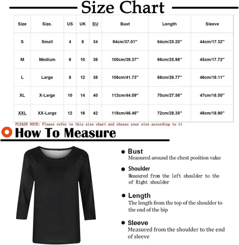 Vista 3 de SMIDOW Camisetas básicas de manga 34 para mujer, estilo casual, para verano, cuello redondo, básicas, holgadas