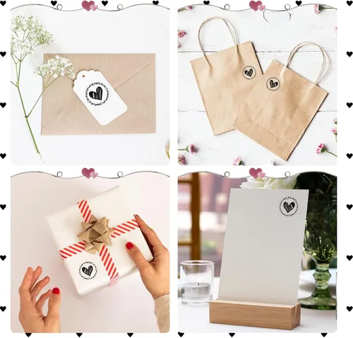 Vista 7 de Zonon - 500 sellos transparentes de corazón para sobre, calcomanías de corazón de boda, calcomanías de amor de 1.26 pulgadas, calcomanía de sellado