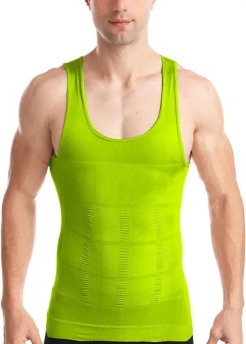 Vista 5 de WujiJia Camiseta sin mangas para hombre, adelgazante para hombre, chaleco de entrenamiento sin mangas para hombre