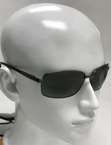 Vista 5 de Fashion Eyelinks Gafas de sol polarizadas con marco de metal rectangular ancho para hombres grandes extra grandes