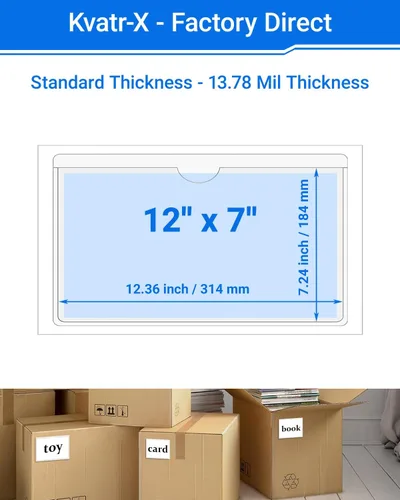 Vista 156 de 30 PCS Clear Self Adhesive Plastic Label Pockets, Top Loading Business & Library Index Card Holders, Peel and Stick Sleeves for Storage Bins, Totes