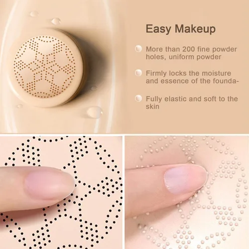 Vista 4 de NUIBO Mushroom Head Air Cushion CC Cream, corrector de cobertura completa y maquillaje de base impecable, cubierta de tatuaje, cobertura de larga