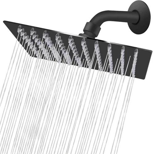 Vista 20 de Nearmoon - Cabezal de ducha de lluvia, diseño cuadrado de acero inoxidable de alto flujo, alta presión, experiencia de ducha impresionante incluso