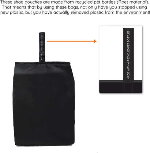 Vista 7 de Ecoright - Bolsas de zapatos para viajes, 100% recicladas resistentes al agua, bolsas de zapatos para almacenamiento, artículos esenciales de viaje