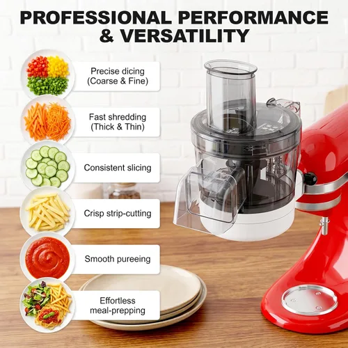Vista 9 de Procesador de alimentos para KitchenAid, picadora de alimentos vegetales 5 en 1 para KitchenAid, incluye cortar en cubitos, triturar, moler salsa