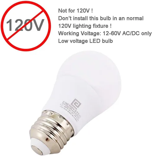 Vista 2 de Bombilla LED de 12 V-60 V, bajo voltaje, 12 V CA, CC, luz suave, luz suave de 3000 K, base regular E26, tornillo mediano de 3 W, equivalente a 25 W
