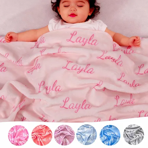 Vista 4 de DayOfShe Mantas personalizadas con nombre para niñas y niños, manta de baby shower, regalos personalizados con nombre para adolescentes, niñas