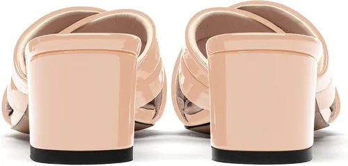 Vista 4 de WAYDERNS Sandalias de tacón bajo con puntera abierta y tacón bajo para mujer, de 2 pulgadas Beige