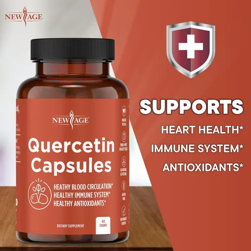 Vista 4 de NEW AGE Quercetina 1000mg Quercetina Cápsulas Vegetarianas 120 Recuento