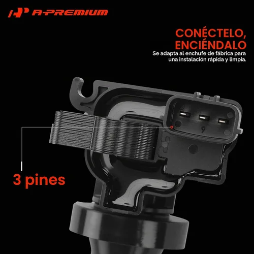 Vista 3 de A-Premium - Juego de 2 bobinas de encendido (3 pines)