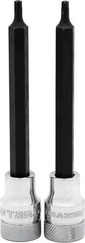 Vista 47 de BRAZEN Juego de Tres Vasos Hexagonales de 1/4"/Destornillador Allen (Carraca de 3/8", Corto)