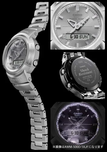 Vista 2 de Casio Reloj G-Shock AWM-500D-1A8JF para hombre color plateado