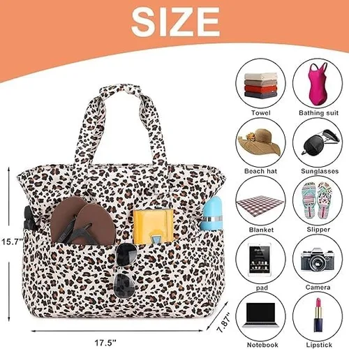 Vista 5 de Bluboon Bolsas de playa para mujer, bolsa grande impermeable con compartimento húmedo para piscina, fin de semana, viajes, gimnasio