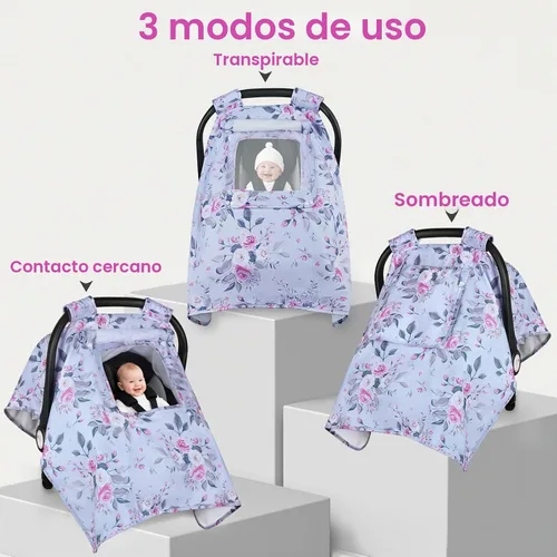 Vista 2 de Funda para Asiento de Coche para Bebé, Fundas para Asiento de Coche para Bebé con 2 Capas, Ventanas Transpirables, Funda para Asiento de Coche