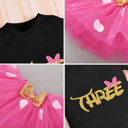Vista 5 de Conjunto de falda de princesa con diseño de lunares para bebé para el primer cumpleaños de niñas