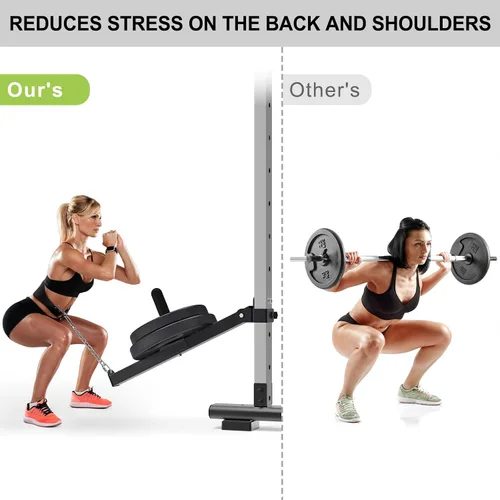 Vista 4 de Nordic Hamstring Curl Attachment, Dip Bar, Belt Squat & Safety Spotter Arms for 2"x2" & 3"x3" Power Racks, Home Gym Strength Training Accessories