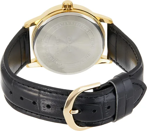 Vista 2 de Casio MTPV002GL-7B2 Reloj de cuarzo japonés de cuero dorado para hombre