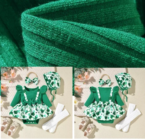 Vista 22 de Unutiylo Ropa de bebé recién nacida prematura con tirantes, traje de otoño e invierno, traje de manga larga con volantes