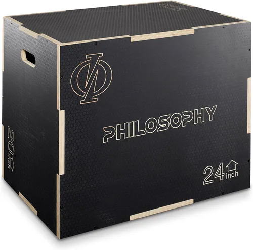 Vista 12 de Philosophy Gym Caja pliométrica de madera antideslizante 3 en 1 para entrenamiento y acondicionamiento Negro