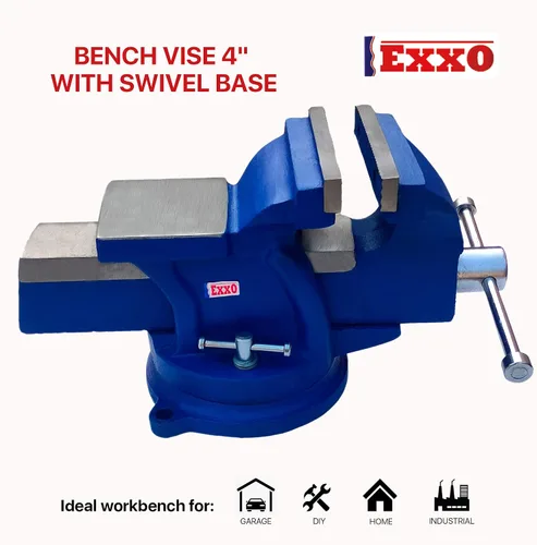 Vista 3 de EXXO Tools - Tornillo de banco de 4 pulgadas, tornillo de banco de 4 pulgadas, giratorio de 360 grados con base de bloqueo, tornillo de banco