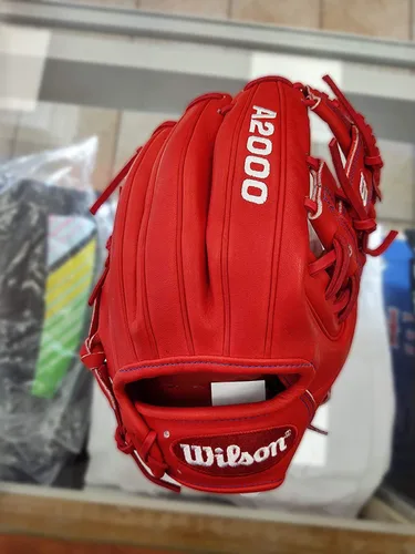 Vista 4 de Wilson A2000 1786 - Guante de béisbol, lanzamiento a mano derecha, serie Infield de 11.5 pulgadas, edición exclusiva (rojo)
