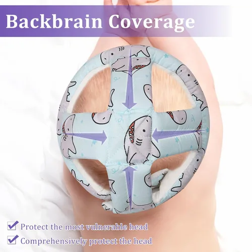 Vista 4 de Protector de Cabeza para Bebé Casco de Seguridad Ajustable para Niños Pequeños, Cojín Protector para la Cabeza Anticolisión con Cierre de Gancho