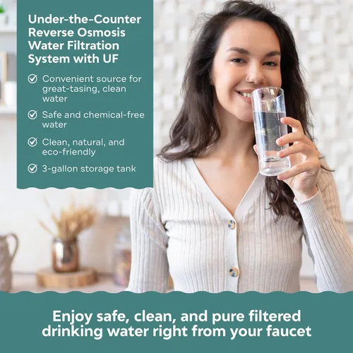 Vista 2 de AMI Sistema de lujo del purificador del RO debajo del mostrador, sistema de la filtración del agua de la ósmosis inversa con UF