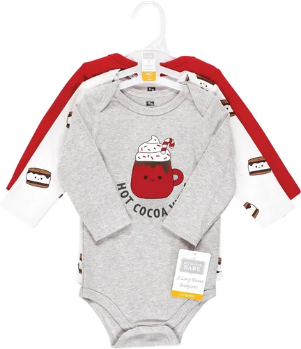 Vista 149 de Hudson Baby Body unisex de algodón de manga larga para bebé, leopardo rosa rojo