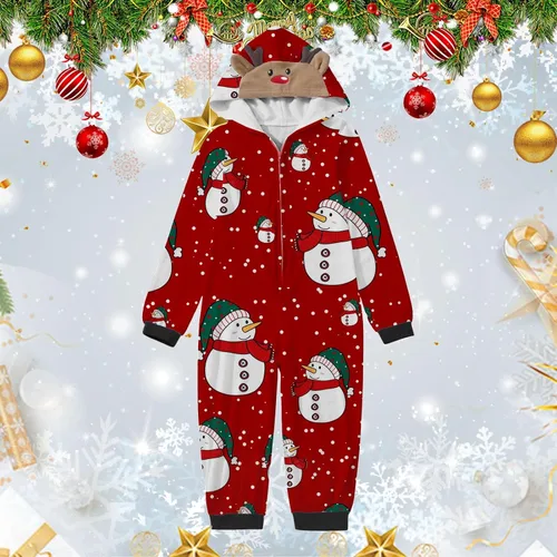 Vista 3 de GIERIDUC Conjunto de pijama de Navidad a juego para parejas, conjunto de pijamas de Navidad para la familia Onsie, pijamas a juego para hombre