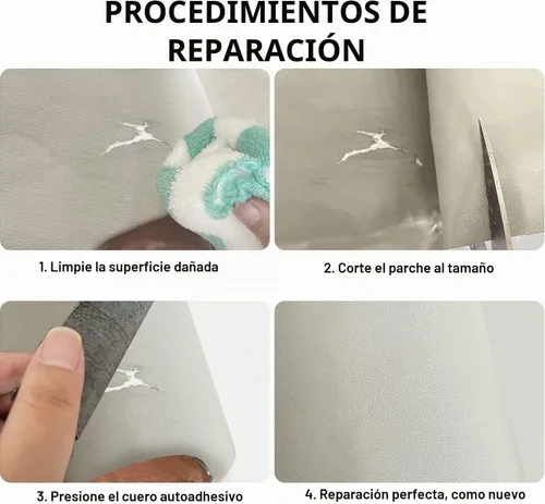 Vista 6 de Lifeshoon Parche de Reparación de Cuero, Cinta de Reparación de Cuero Autoadhesiva, Cinta de Parche de Vinilo Grande para Sofás, Muebles, Asientos