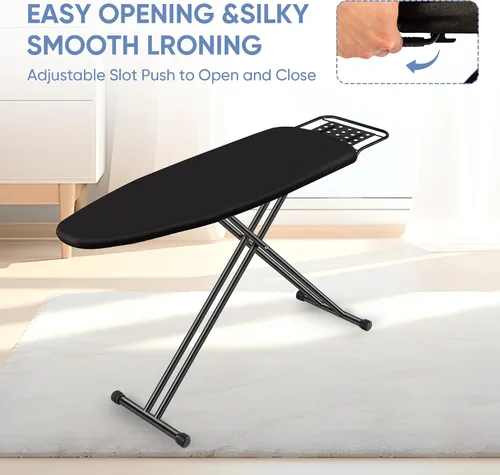 Vista 4 de Jakeefud Tabla de planchar de tamaño completo de 15" x 47" con cubierta resistente al calor y almohadilla de fieltro engrosada, soporte para plancha