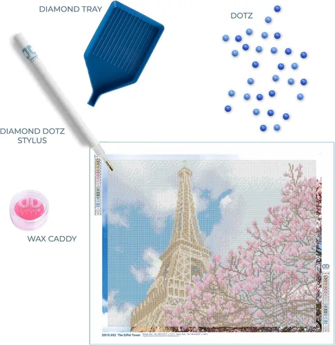 Vista 4 de DIAMOND DOTZ La Tour - Kits de pintura de diamantes Eiffel para adultos, kits de arte de diamantes, un relajante kit de manualidades creativo