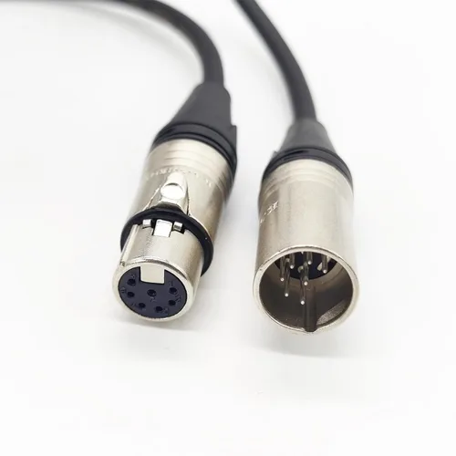 Vista 8 de Cable conector XLR de 7 pines de 1.64 pies, cable de micrófono XLR equilibrado macho a hembra para micrófono e interfaz de audio, cable de enchufe