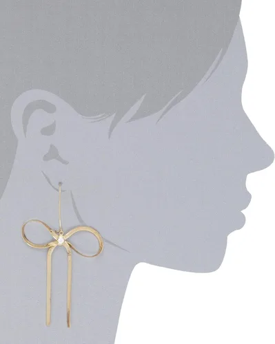 Vista 2 de Betsey Johnson Pendientes colgantes con lazo texturizado, Vidrio