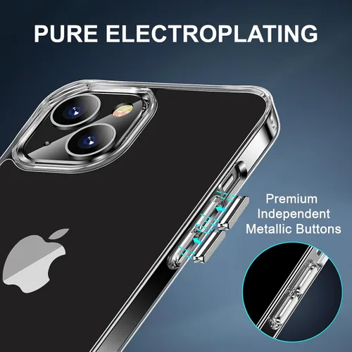 Vista 6 de CEDO Funda con soporte para iPhone 15, ajustable en 3 direcciones con soporte de metal, parachoques resistente a golpes de grado militar, cubierta