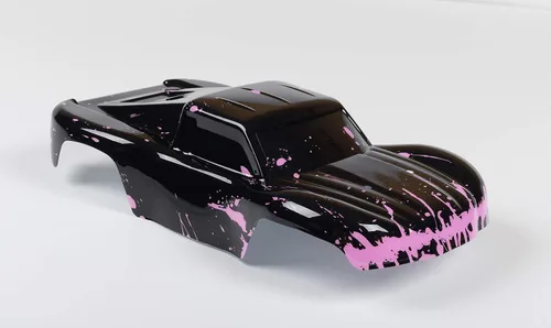 Vista 5 de SummitLink Reemplazo de cuerpo personalizado compatible con color rosa fangoso sobre negro para automóvil o camión RC escala 1/16