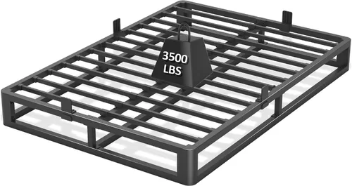 Vista 11 de Firpeesy - Base para cama King de metal de 10 pulgadas con patas de esquinas redondeadas y anti-doblado, listones de acero resistente de 3500 LBS