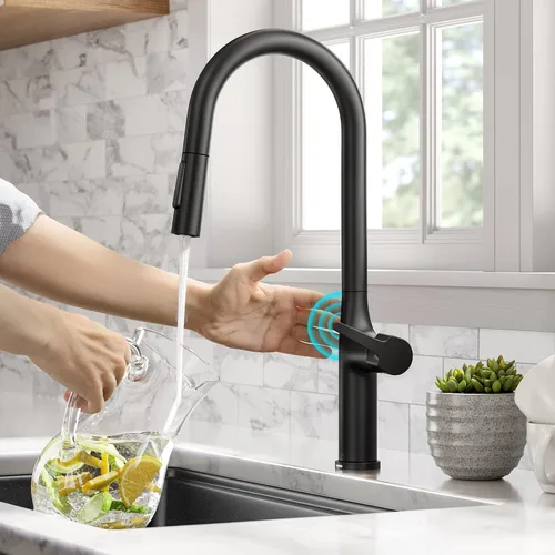 Vista 17 de Kraus Oletto - Grifo de cocina contemporáneo con un solo mango extraíble en cromado, KPF-3104CH
