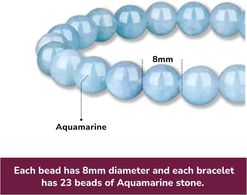 Vista 145 de Crystal Vibe Pulseras de cuentas de 0.315 in para mujeres y hombres, pulseras de cristal con piedras preciosas naturales, tamaño elástico ajustable