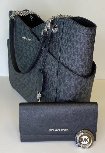 Vista 4 de Michael Kors Jet Set - bolsa de hombro para viaje con cadena grande cartera triple Michael Kors Jet Set