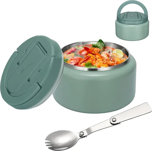 Vista 9 de BABHAMNESS Termo de sopa de 13.5 onzas para comida caliente para niños, recipiente aislado al vacío con tapa de hebilla, boca ancha, a prueba
