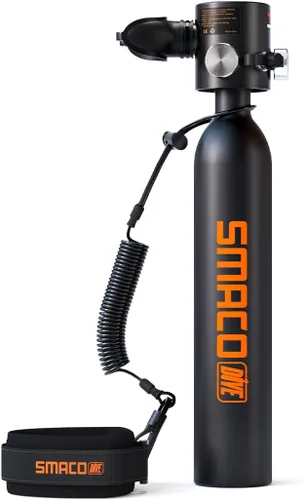 Vista 10 de SMACO Botella de buceo Mini Tanque 0.5L Buceo Botella Soporta 6-10 Minutos Buceo para Buceo o como Botella de Aire de Repuesto