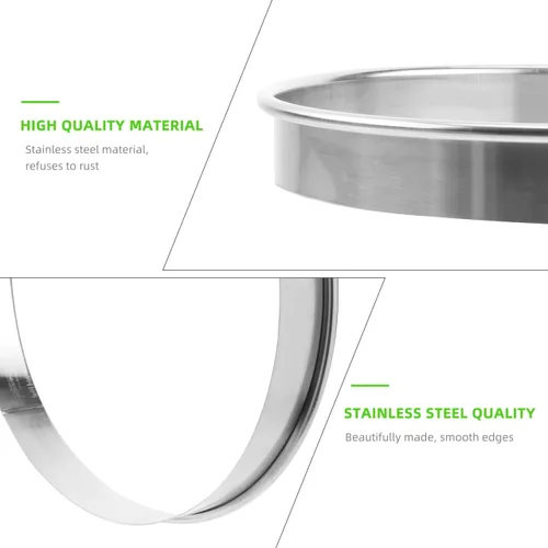 Vista 7 de BESTonZON Anillo de cocina para salsa de pizza de 6.88 pulgadas, herramienta para hornear de acero inoxidable con borde profundo para untar salsa