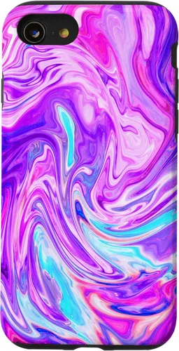 Vista 13 de Funda de gradiente de color tormenta rosa púrpura abstracto para iPhone 15